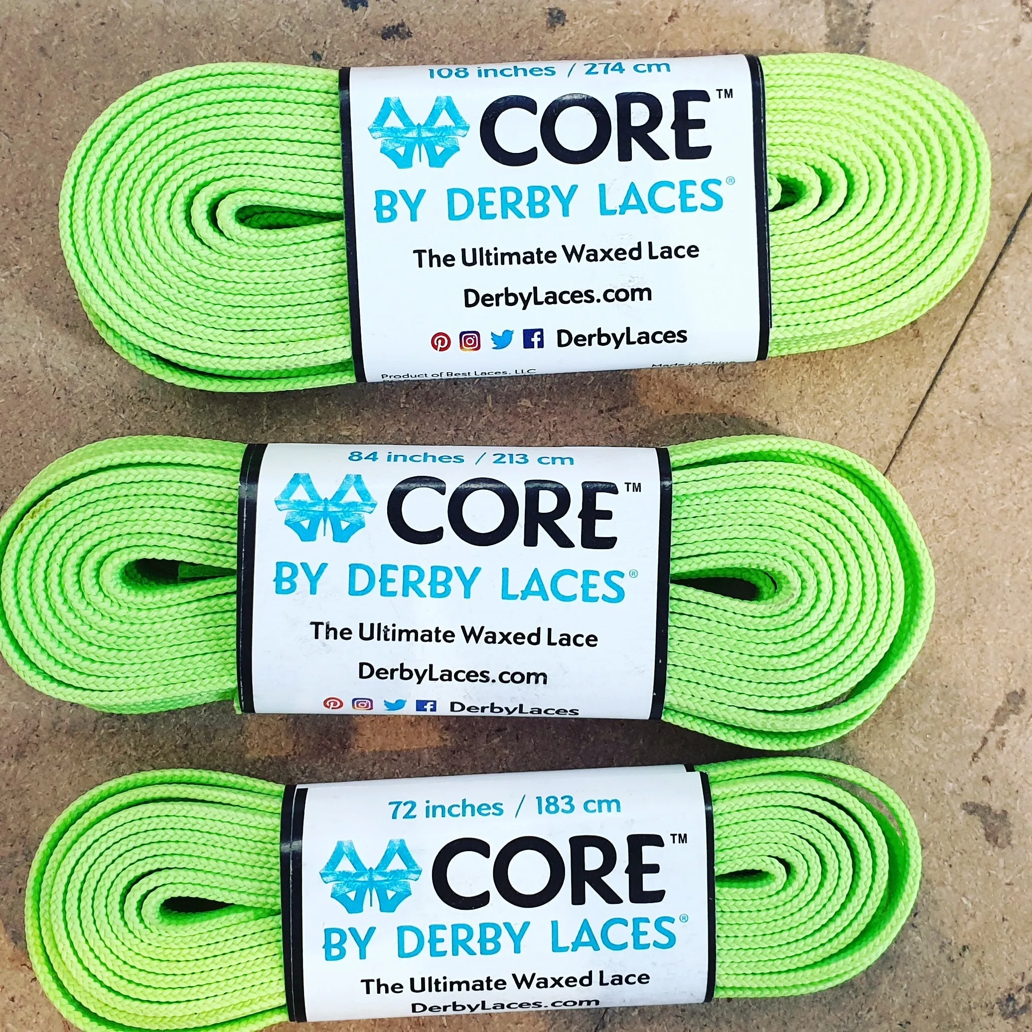 84''/213cm SOLID COLOUR Waxed Derby Laces