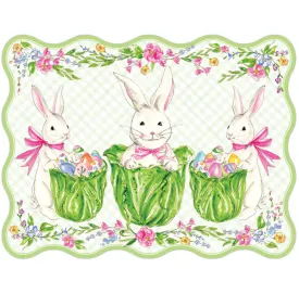 Bunny Trio with Cabbage Baskets Placemats