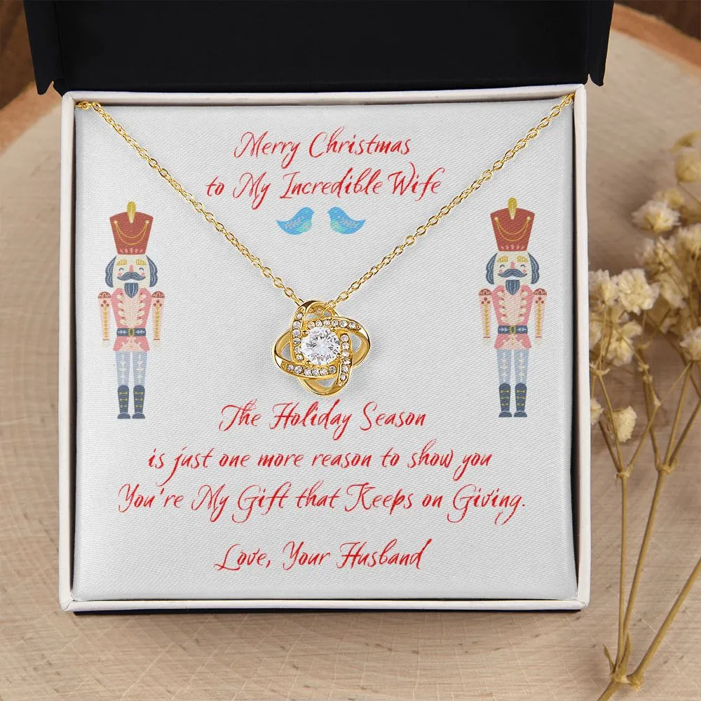 Christmas Gift for Wife, Gift That Keeps on Giving, Love Knot Wife Necklace