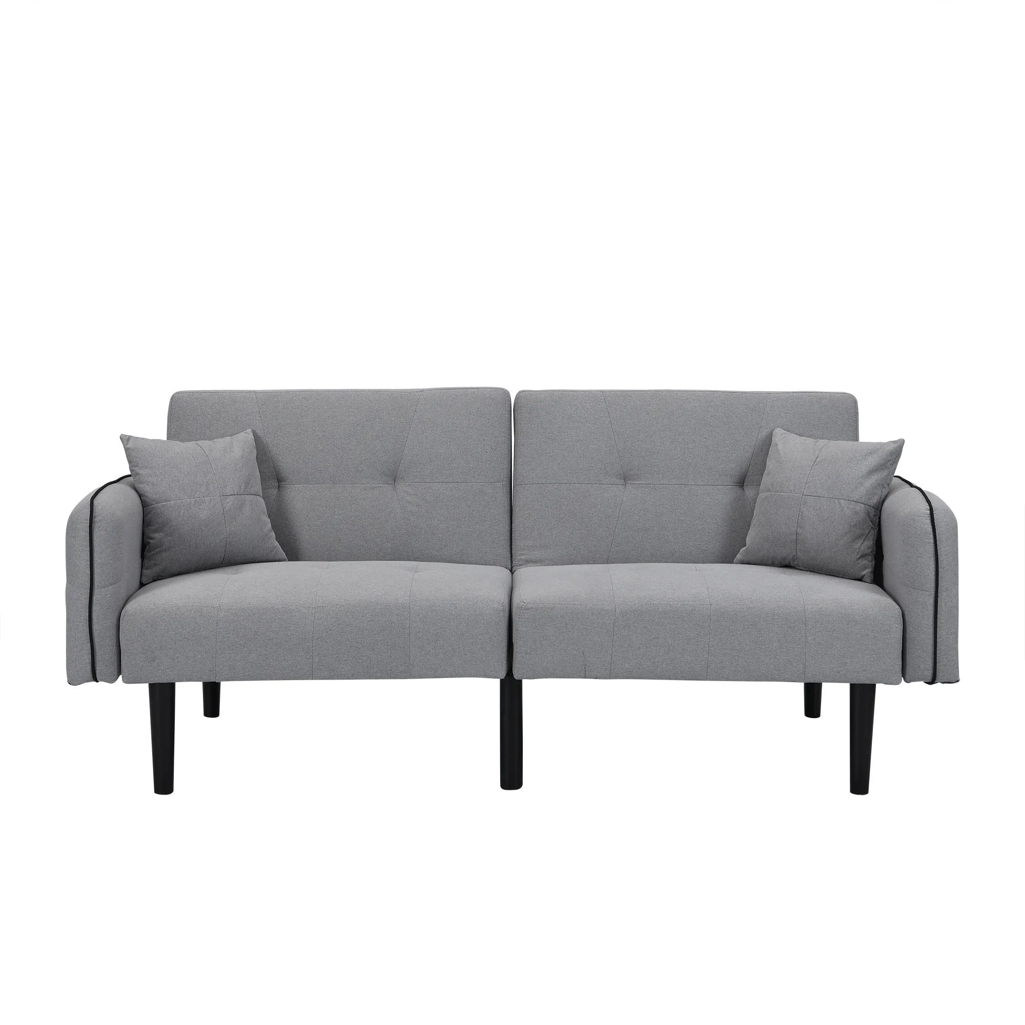 Couch.com Folding Ottoman Sofa Bed With Stereo Gray Fabric, Fabric Construction, Dark Gray Finish by Couch.com