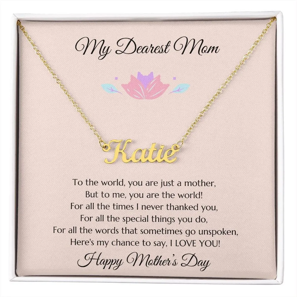 Custom Mom Gift, Mothers Day Gift, Mothers Day Name Necklace Mothers Day Name Necklace, Mom Gold Necklace, Mom Gift, Personalized Mom Gift
