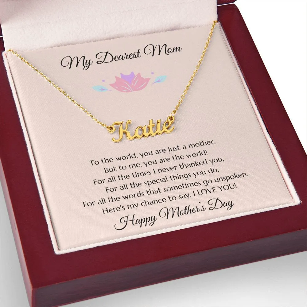 Custom Mom Gift, Mothers Day Gift, Mothers Day Name Necklace Mothers Day Name Necklace, Mom Gold Necklace, Mom Gift, Personalized Mom Gift