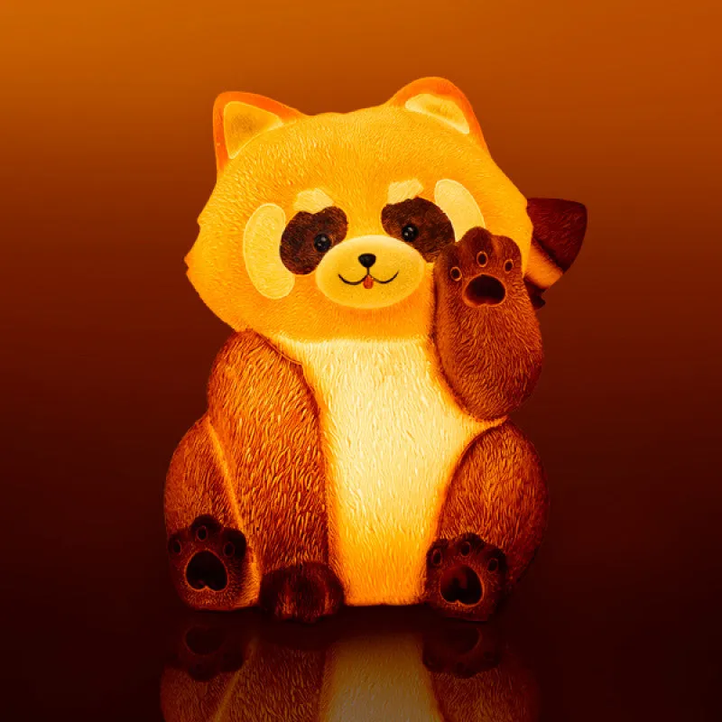 Cute Red Panda Lamp Calming Bedroom Light