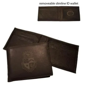 Delt Brown Leather Crest Bi-Fold Wallet