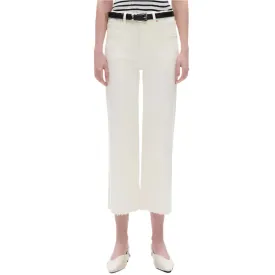 High Rise Wide Leg Raw Hem Pants