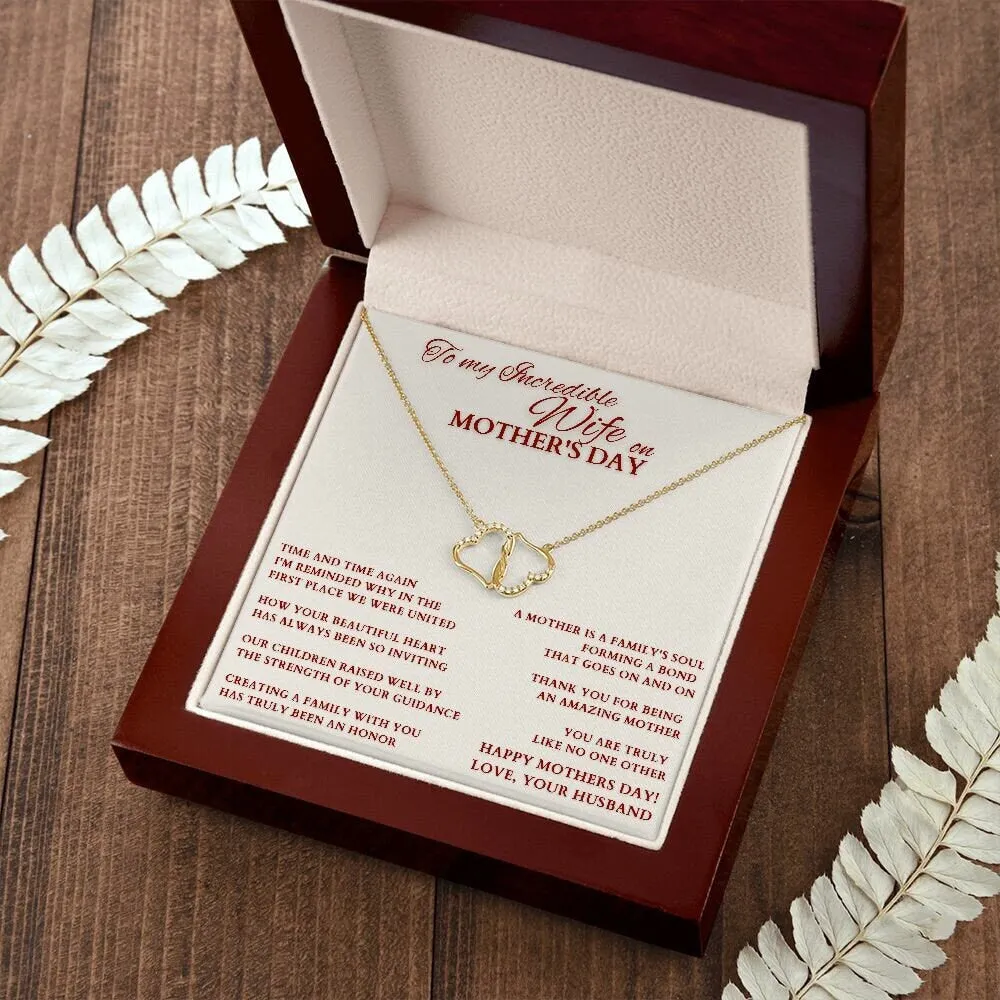 Mother's Day Gift From Husband, Mother's Day Gold Heart Necklace, Gift for Wife from Husband, Wife Mother's Day Gift, Wife Mom Necklace