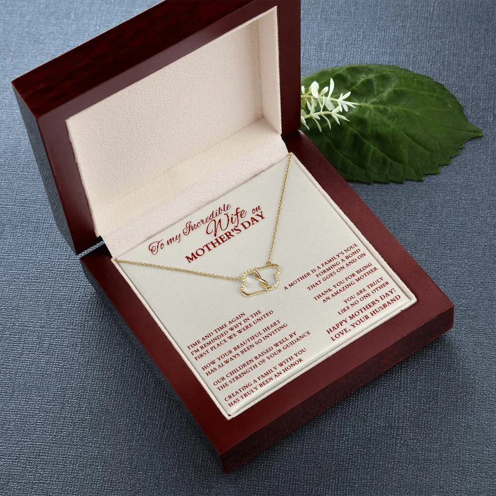 Mother's Day Gift From Husband, Mother's Day Gold Heart Necklace, Gift for Wife from Husband, Wife Mother's Day Gift, Wife Mom Necklace