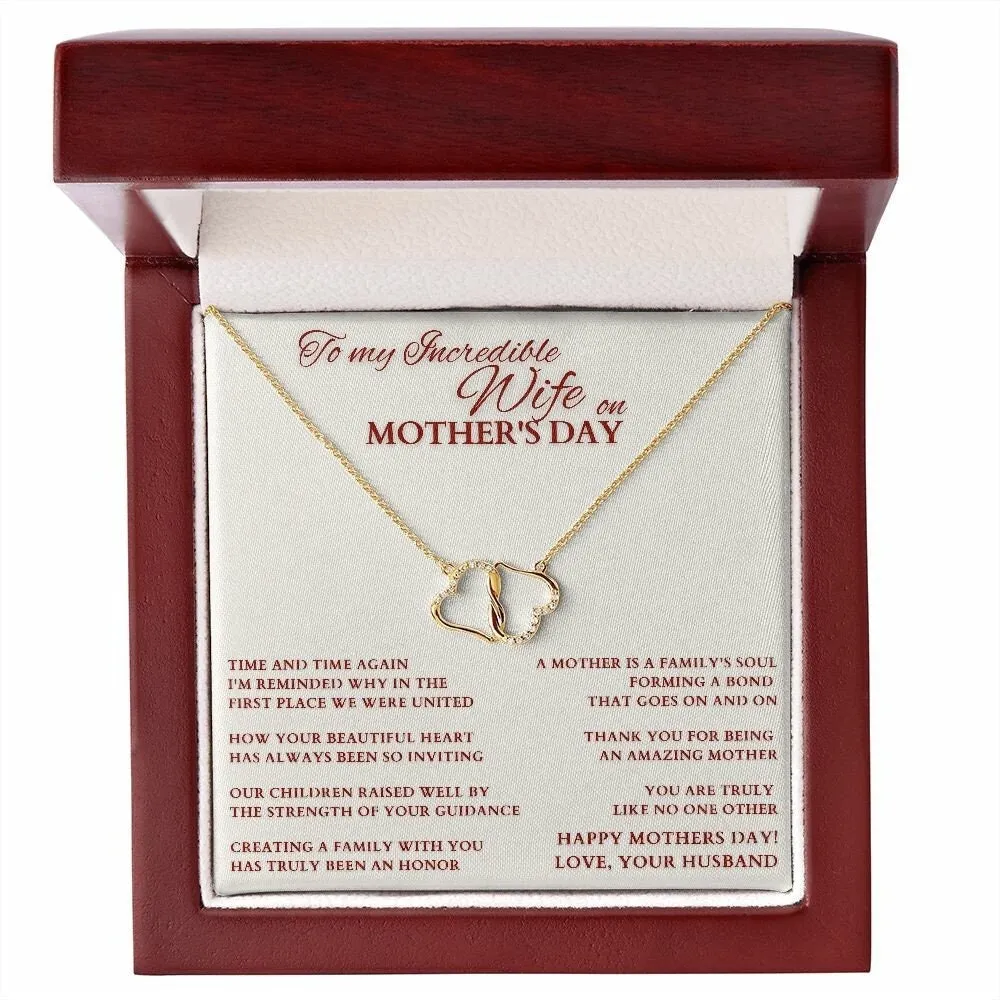 Mother's Day Gift From Husband, Mother's Day Gold Heart Necklace, Gift for Wife from Husband, Wife Mother's Day Gift, Wife Mom Necklace