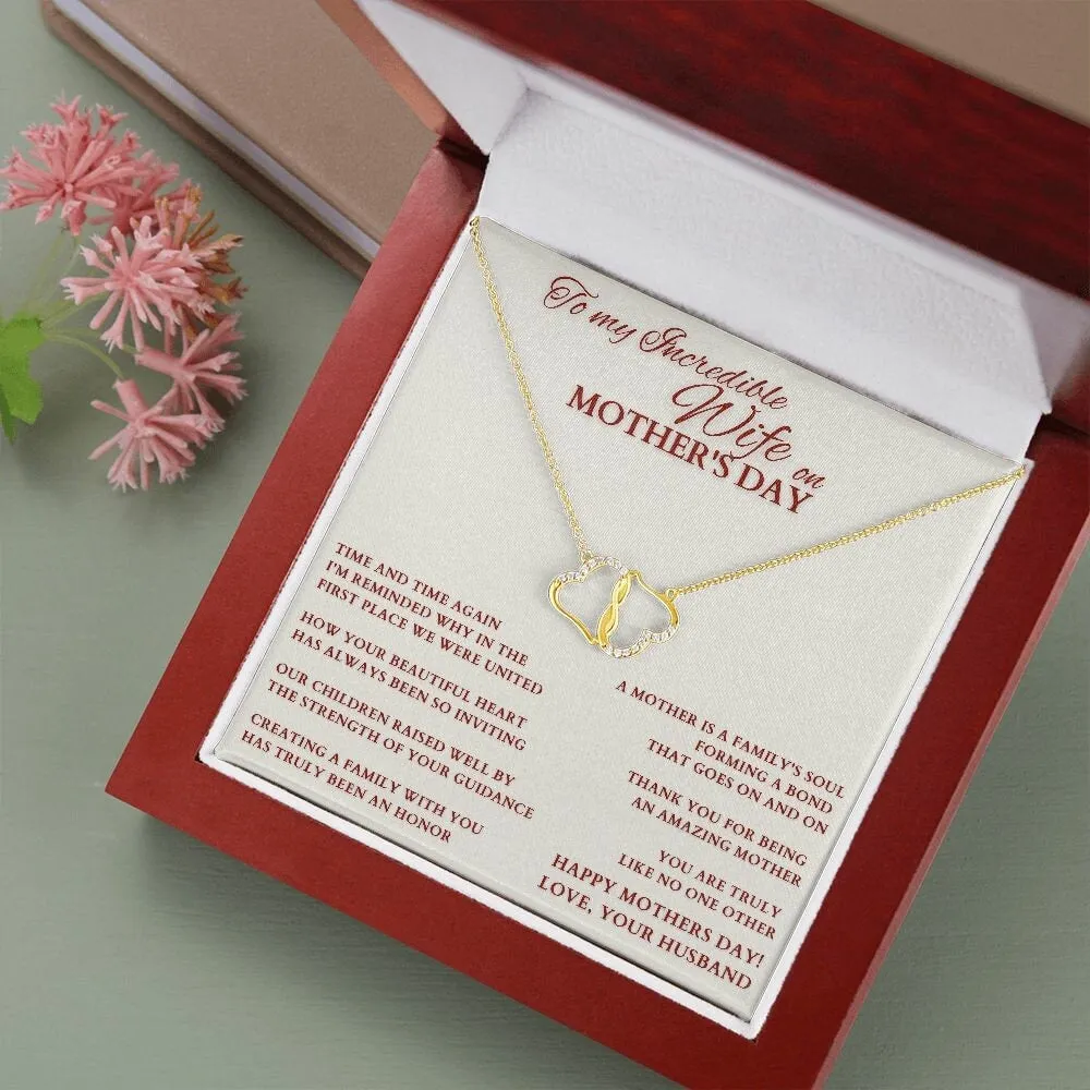 Mother's Day Gift From Husband, Mother's Day Gold Heart Necklace, Gift for Wife from Husband, Wife Mother's Day Gift, Wife Mom Necklace