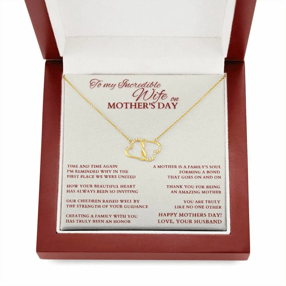 Mother's Day Gift From Husband, Mother's Day Gold Heart Necklace, Gift for Wife from Husband, Wife Mother's Day Gift, Wife Mom Necklace