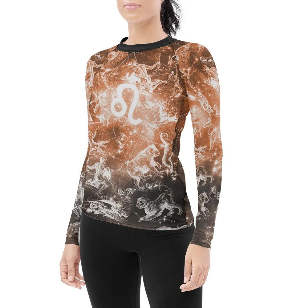Personalized Zodiac Leo Women's Long Sleeve Rash Guard