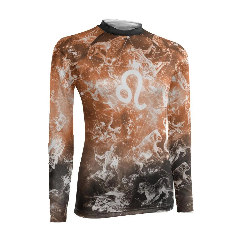 Personalized Zodiac Leo Women's Long Sleeve Rash Guard