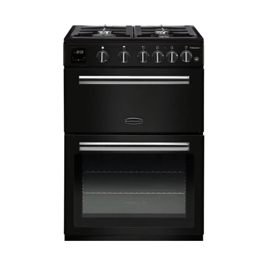 Rangemaster Professional 60  Black Gas Double Oven Cooker 60cm