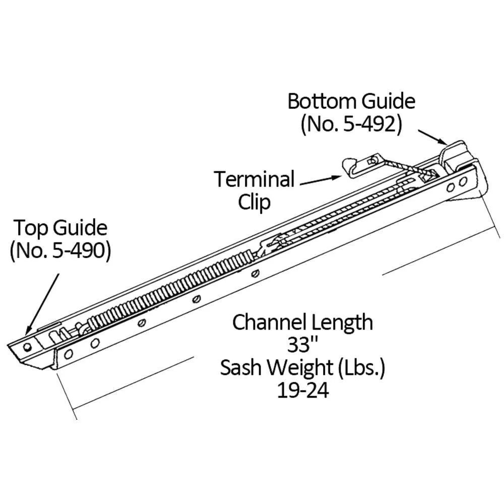 Single Hung Sliding Window 33" Sash Balance With Wings 19-24 Lbs