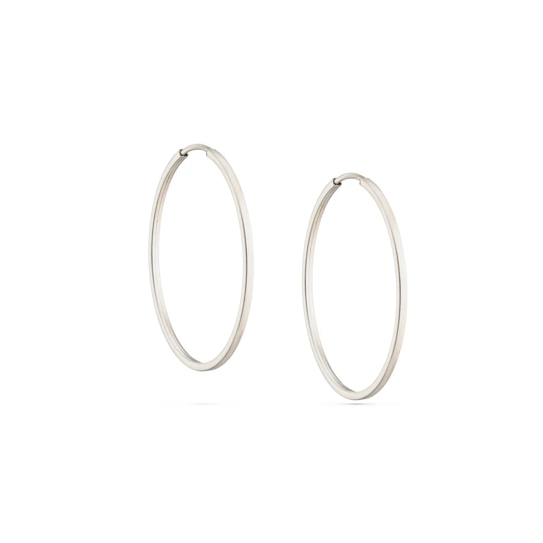 Small Oroboro Hoops - Silver