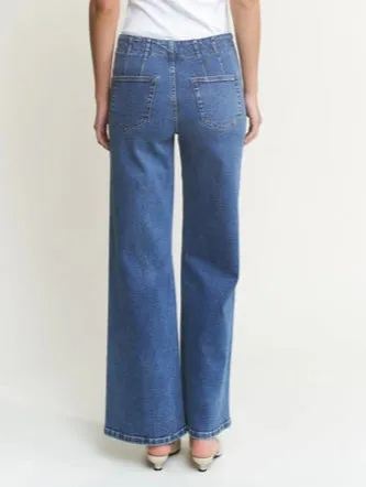 Super High Rise w/ Double Button Medium Wash by Mica