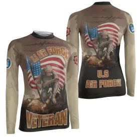 USA Air Force Veteran Women's Long Sleeve Rash Guard